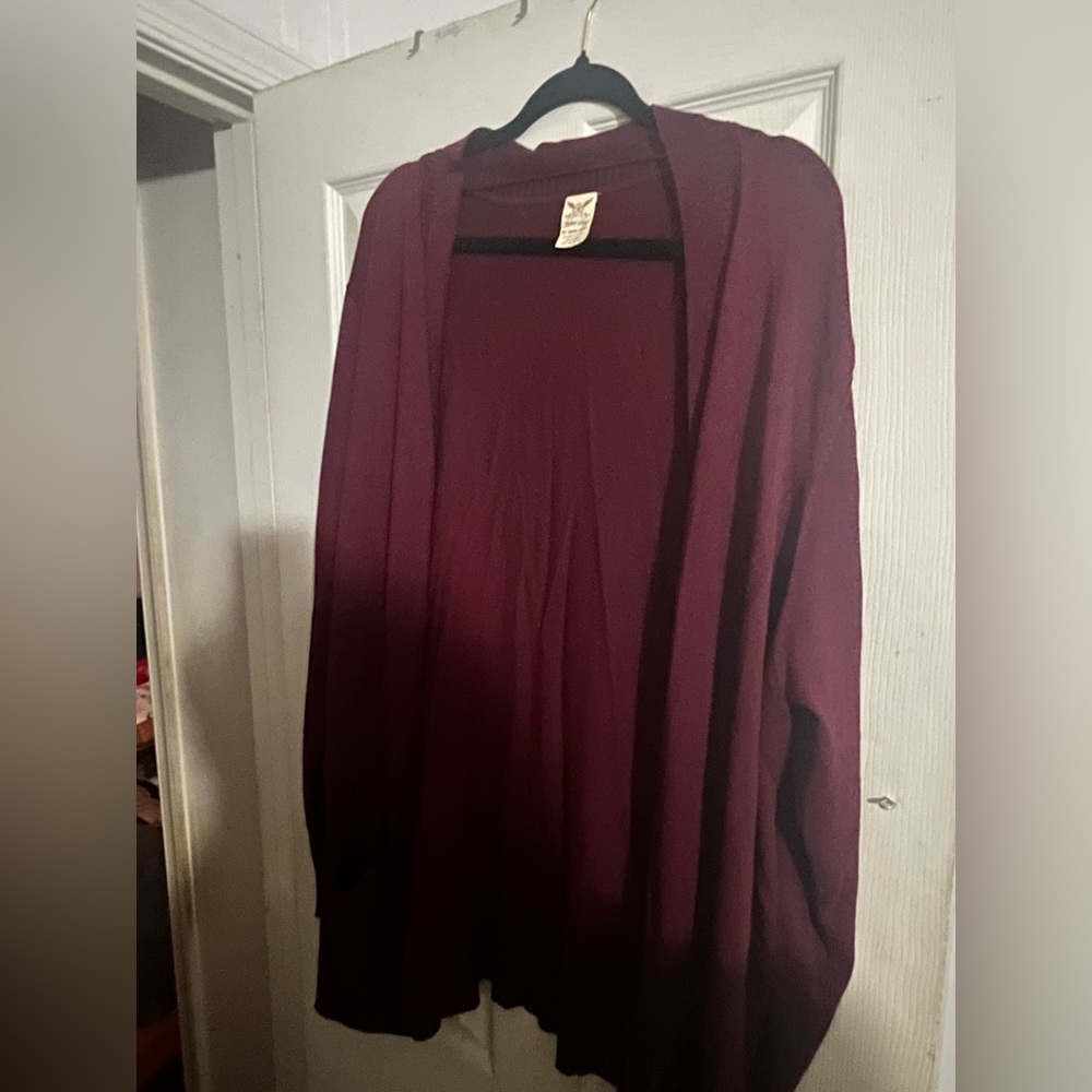 4X Faded Glory Maroon Cardigan